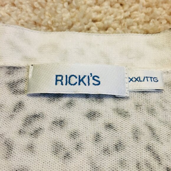 Rosette Print Soft Rayon Button Down Cardigan - Picture 9 of 15